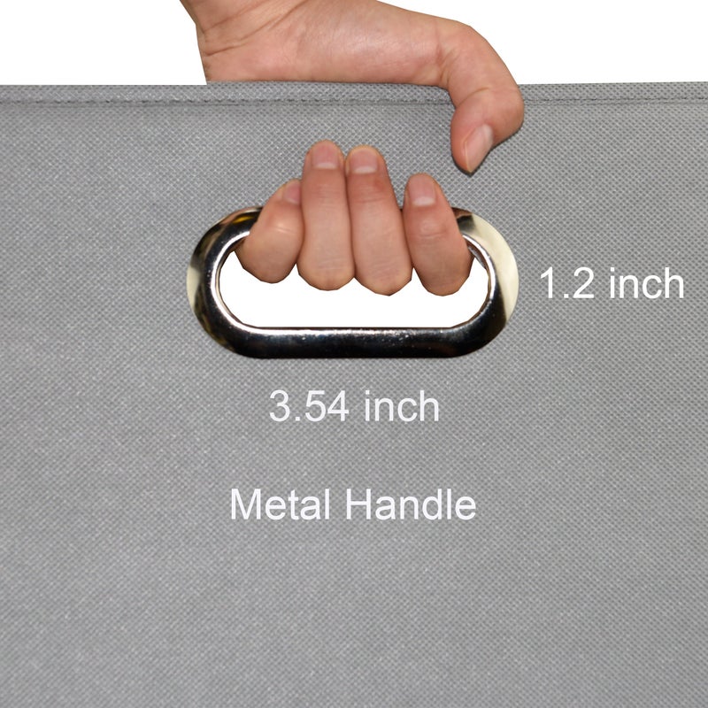 Freegrace Foldable Large Laundry Hamper With Laundry Bag - Premium Durable Non-Woven Fabric, Plastic Board, Extra-Large Size, Space-Saving & Compact Clothes Basket With Metal Handles (Gray) - Image 5